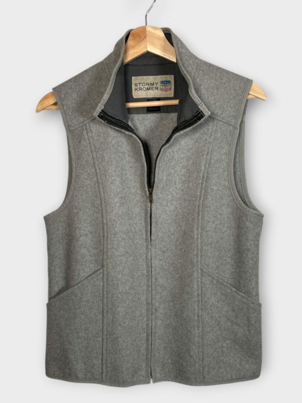 Stormy Kromer Vest Woman's MEDIUM Gray Wool Blend Classic